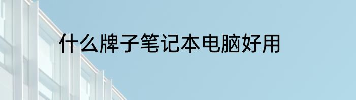 什么牌子笔记本电脑好用