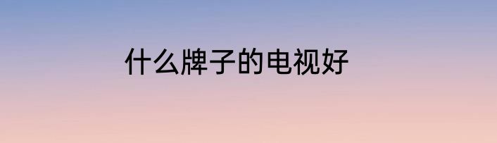 什么牌子的电视好