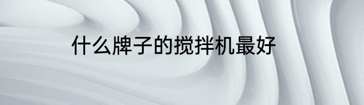 什么牌子的搅拌机最好