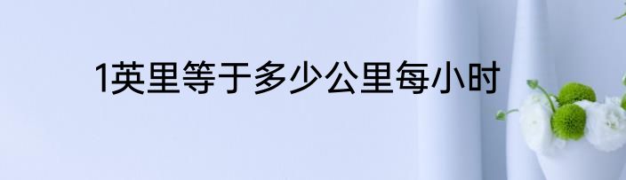 1英里等于多少公里每小时