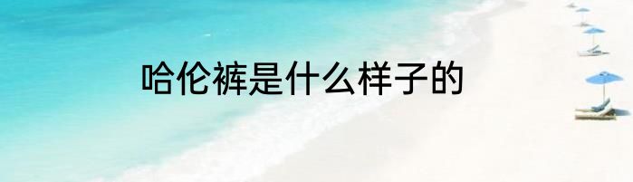 哈伦裤是什么样子的