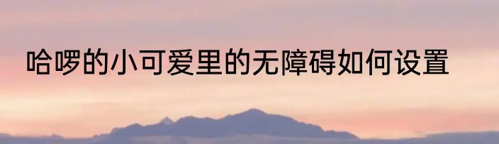 哈啰的小可爱里的无障碍如何设置