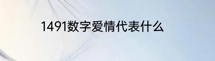 1491数字爱情代表什么