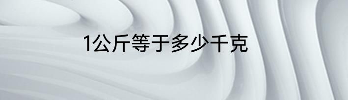 1公斤等于多少千克