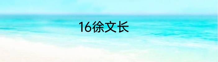 16徐文长