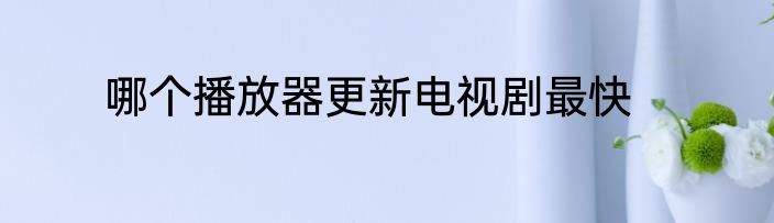 哪个播放器更新电视剧最快