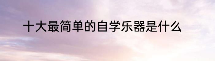 十大最简单的自学乐器是什么
