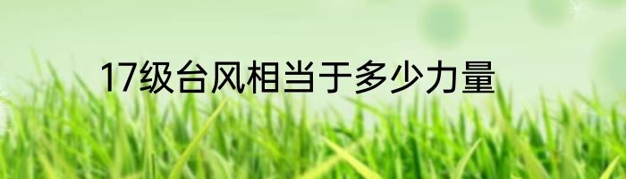 17级台风相当于多少力量