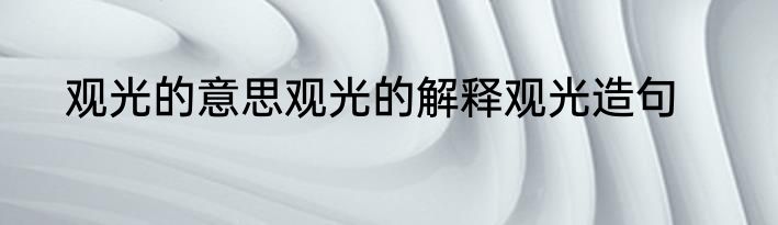 观光的意思观光的解释观光造句