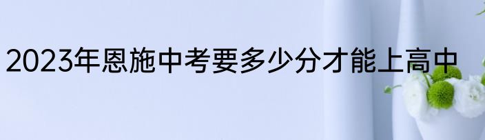 2023年恩施中考要多少分才能上高中