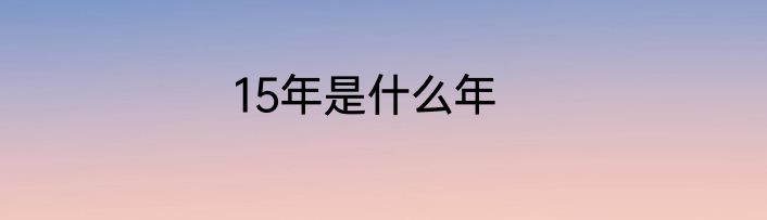 15年是什么年