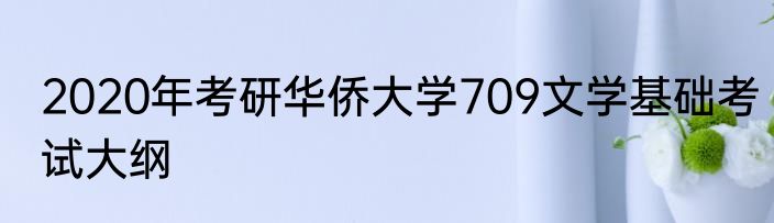 2020年考研华侨大学709文学基础考试大纲