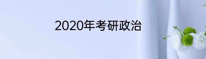 2020年考研政治