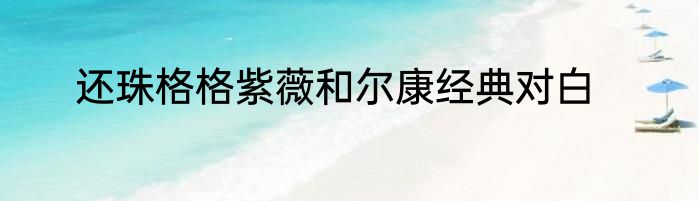 还珠格格紫薇和尔康经典对白
