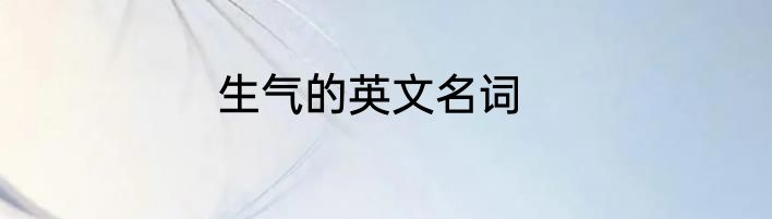 生气的英文名词
