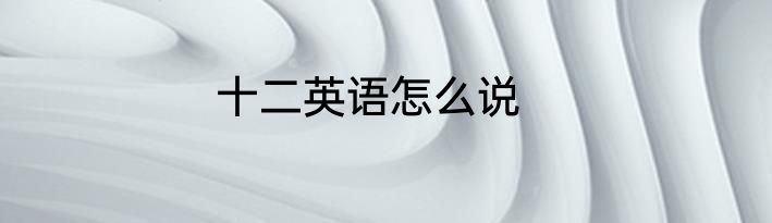 十二英语怎么说