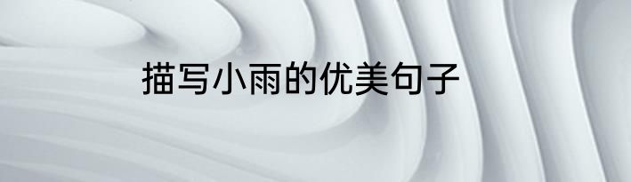 描写小雨的优美句子