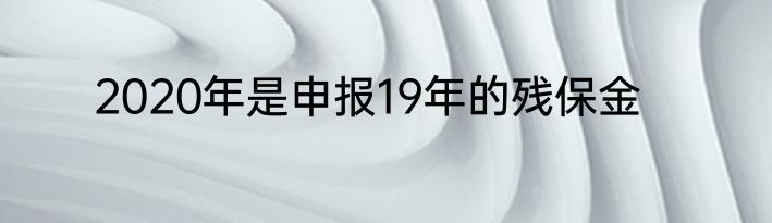 2020年是申报19年的残保金