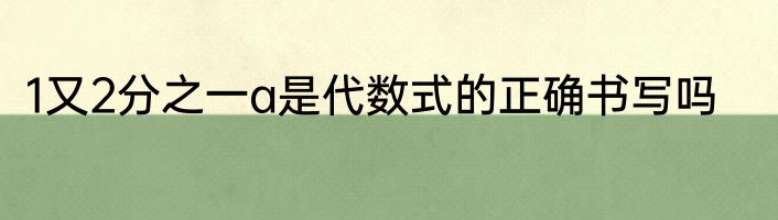 1又2分之一a是代数式的正确书写吗