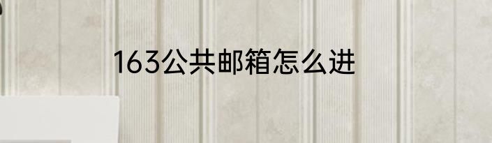 163公共邮箱怎么进