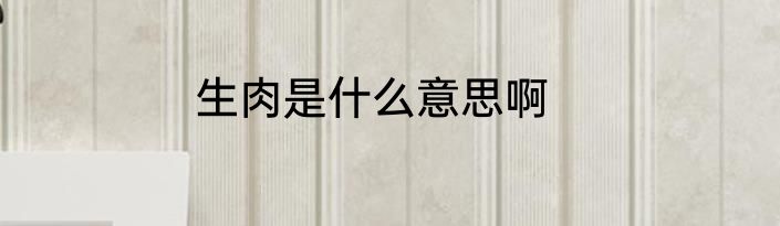 生肉是什么意思啊