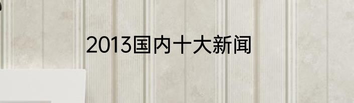 2013国内十大新闻