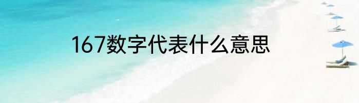 167数字代表什么意思
