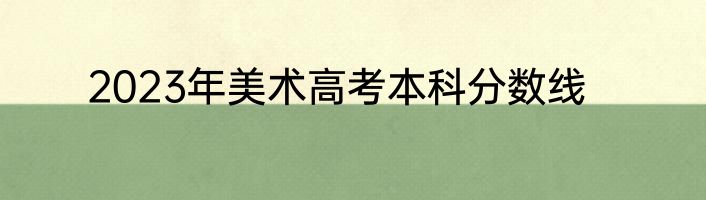 2023年美术高考本科分数线