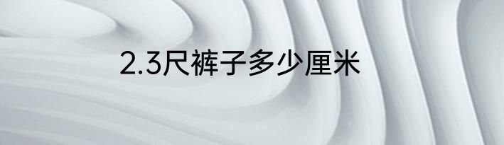 2.3尺裤子多少厘米