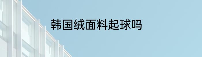 韩国绒面料起球吗