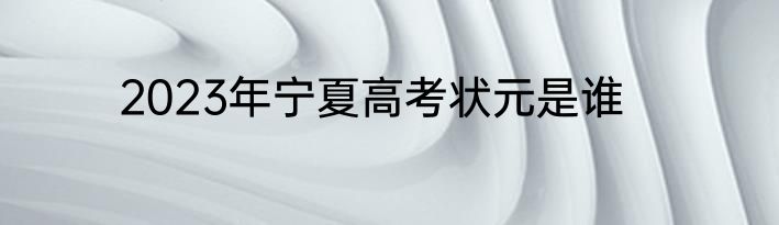 2023年宁夏高考状元是谁