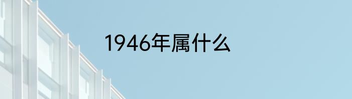 1946年属什么