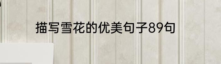 描写雪花的优美句子89句
