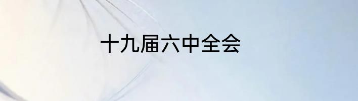 十九届六中全会