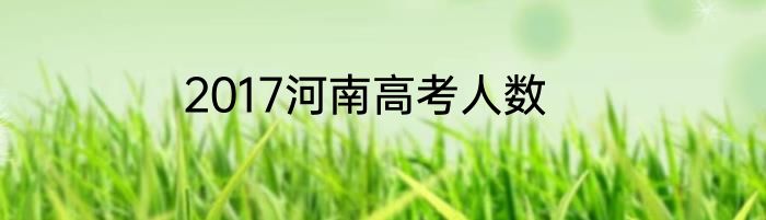 2017河南高考人数