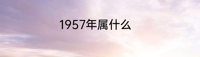 1957年属什么