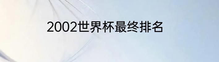 2002世界杯最终排名