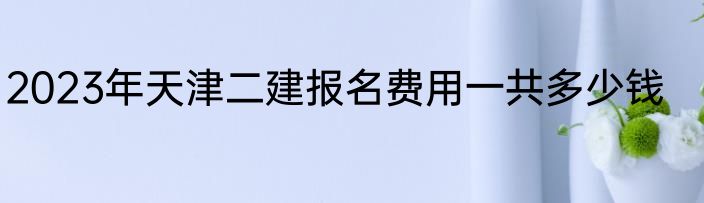 2023年天津二建报名费用一共多少钱