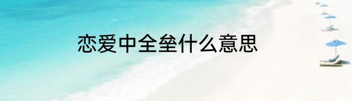 恋爱中全垒什么意思