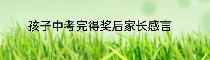 孩子中考完得奖后家长感言