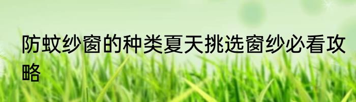 防蚊纱窗的种类夏天挑选窗纱必看攻略