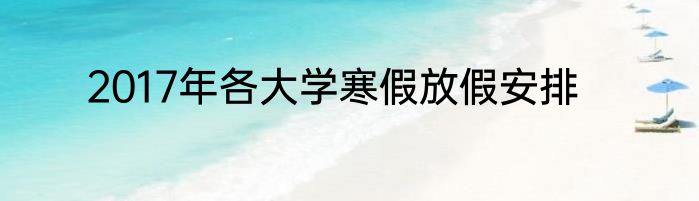 2017年各大学寒假放假安排