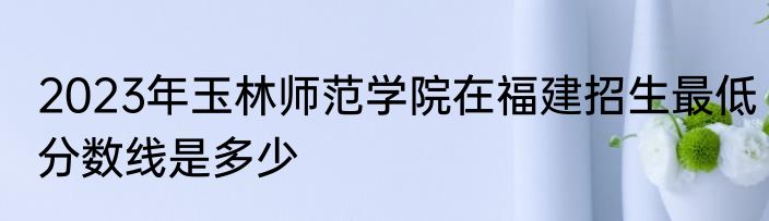 2023年玉林师范学院在福建招生最低分数线是多少