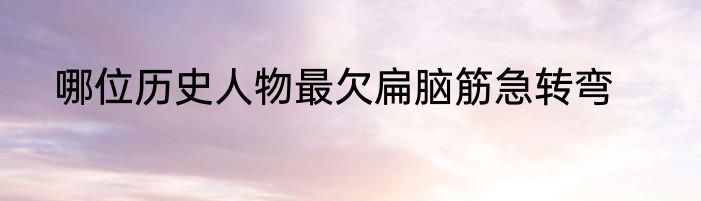 哪位历史人物最欠扁脑筋急转弯