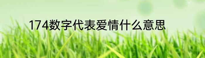 174数字代表爱情什么意思