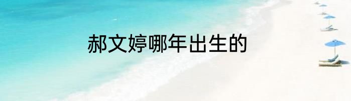 郝文婷哪年出生的