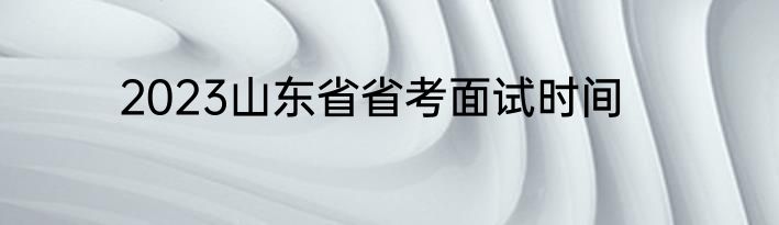 2023山东省省考面试时间