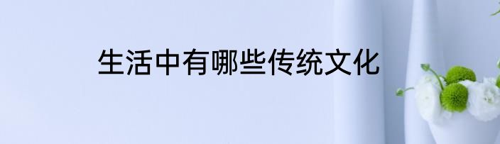 生活中有哪些传统文化