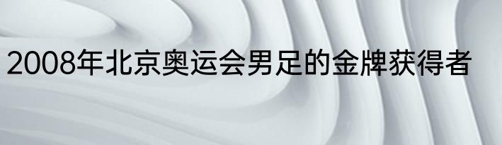 2008年北京奥运会男足的金牌获得者