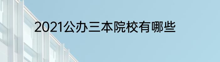 2021公办三本院校有哪些